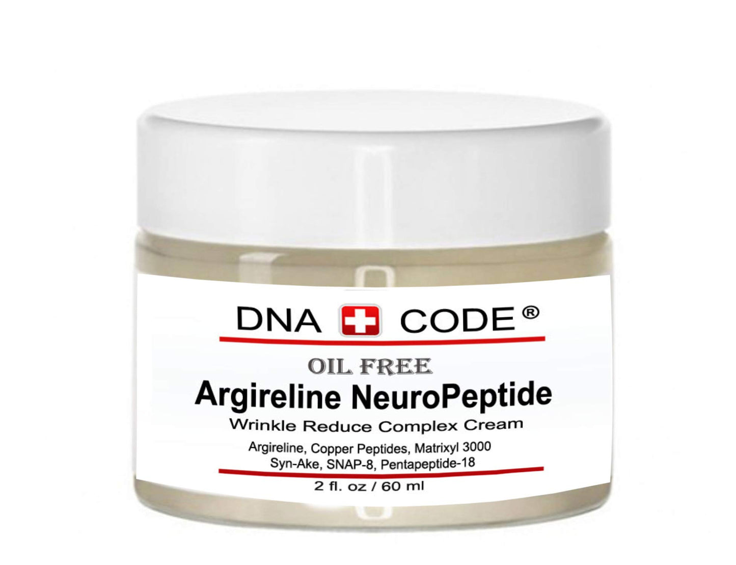 DNA Code No Needle Alternative-OIL FREE Argireline NeuroPeptides Cream, w/, Matrixyl 3000, Syn-Ake, SNAP-8, Copper Peptides