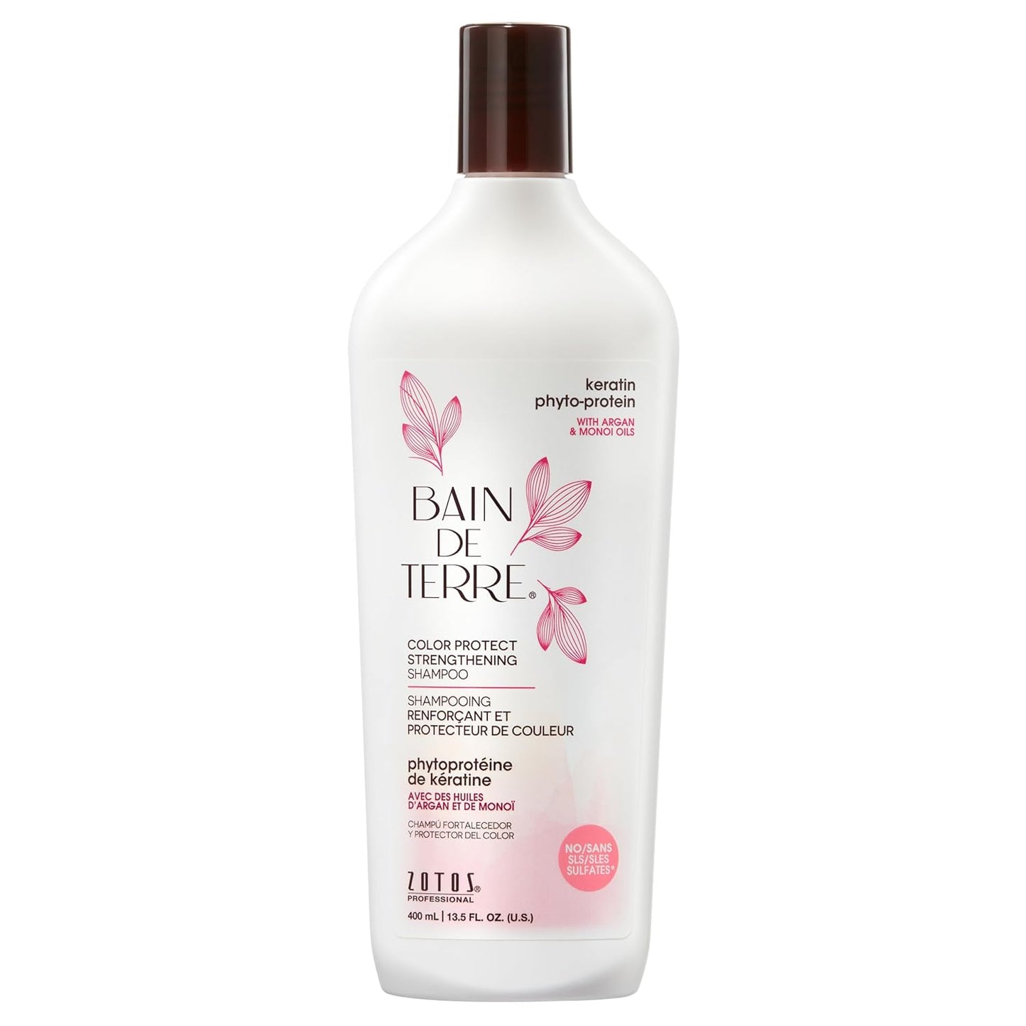 Bain de Terre Keratin Phyto-Protein Color Protect Strengthening Shampoo, Color-Safe Strengthening for Weak & Damaged Hair, Sulfate-Free, Paraben-Free