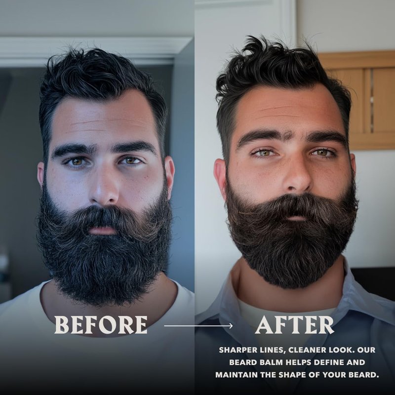 Striking Viking Beard Balm for Men - Sandalwood Scent, 2 Ounces - Leave in Beard Conditioner & Styling Balm - Made with Naturally Derived Argan & Jojoba Oils