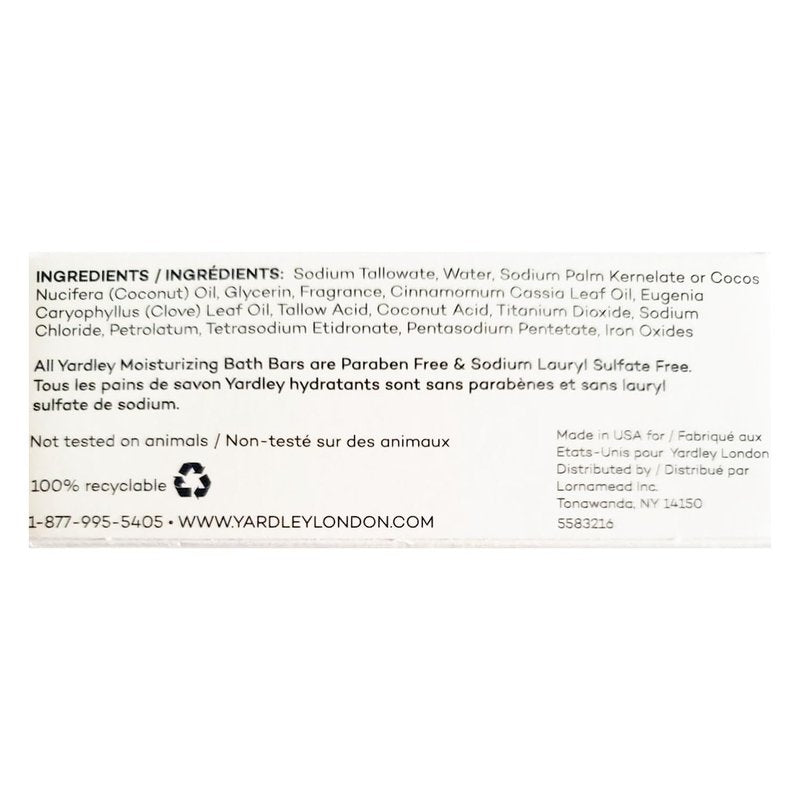 Yardley London Cinnamon Swirl Soap Bar 6 Pack, 4oz Each – Limited Edition Infused with Cinnamon Leaf & Clove Bud Essential Oils, Moisturizing Bath Bar