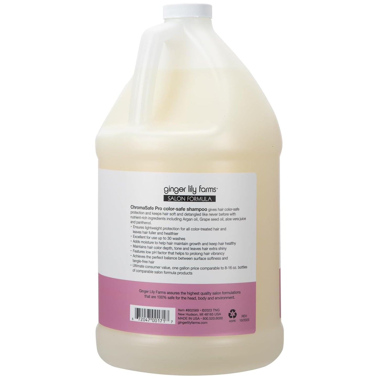ChromaSafe Color-Safe Shampoo for Color-Treated Hair - 100% Vegan, 1 Gallon Refill