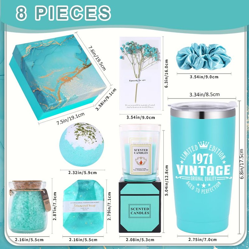 55th Birthday Gifts Women Spa Bath Basket Body Works Set For Her Lady Mom Mommy Mother in Law Grandma Wife 55 Years Old Best Vintage 1971 Birthday Christmas Thanksgiving Day Thank You Present