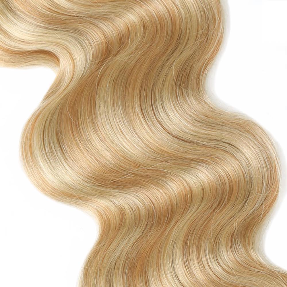 Honey Blonde Body Wave Bundles Human Hair P27/613 Bundles 8 10 12 Inch Two Tone Blonde Bundles Human Hair Brazilian Remy Hair for Black Women