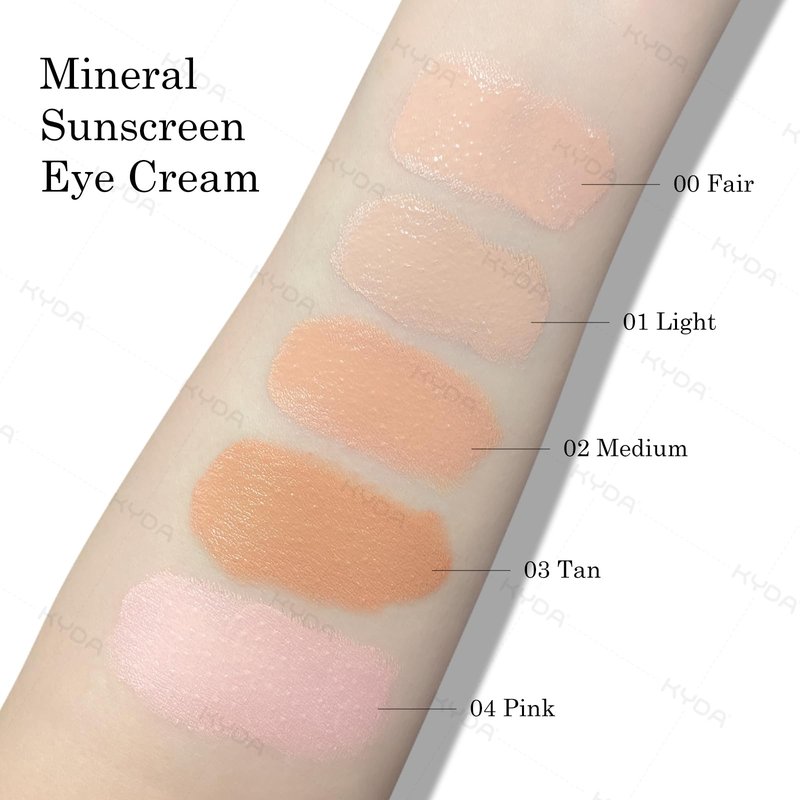 KYDA Mineral Sunscreen Eye Cream, 3-in-1 Anti-Aging Eye Cream, SPF 35, for Dark Circle and Fine Lines, Medium