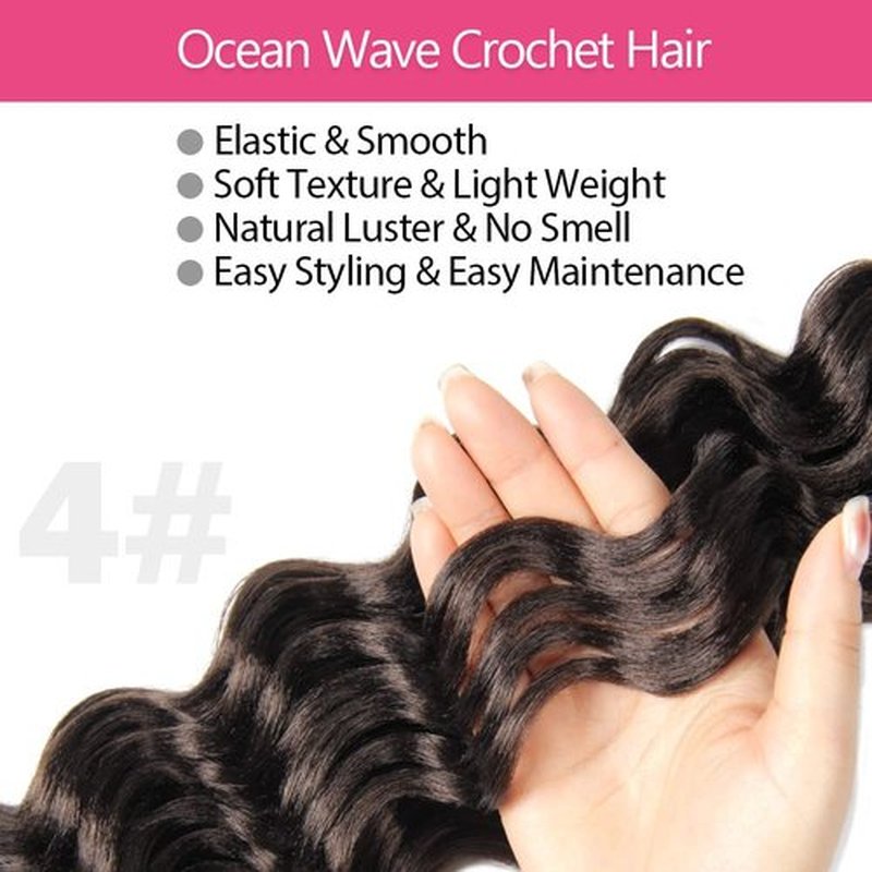 Niseyo NU Ocean Wave Crochet Hair 6 Inch 8 Packs Soft Deep Twist Crochet Braids Synthetic Wavy Braiding Hair Extensions (4# Brown)