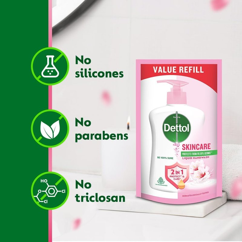Dettol Skincare pH Balanced Liquid Handwash Refill Pouch (175ml) pack of 3