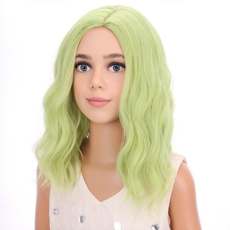 PATTINUM Kids Child Light Green Wig Matcha Green Wig Synthetic Hair Girls Wig with Wig Cap(Light Green)