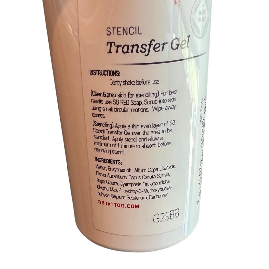 Red Stencil Transfer Gel for Tattoos - 8oz (250ml) - Easy Application Solution