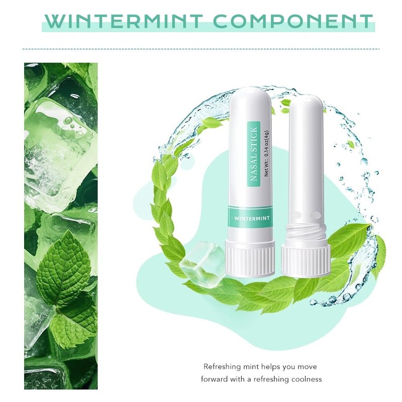 4 Pack Relieving Nasal Congestion Nasal Stick Inhaler Set, Memory Booster Herbal Diffuser, Portable Anti-Aging Nasal Stick Ideal for Women Men Congestion Enjoy Inhalation Fresh Air