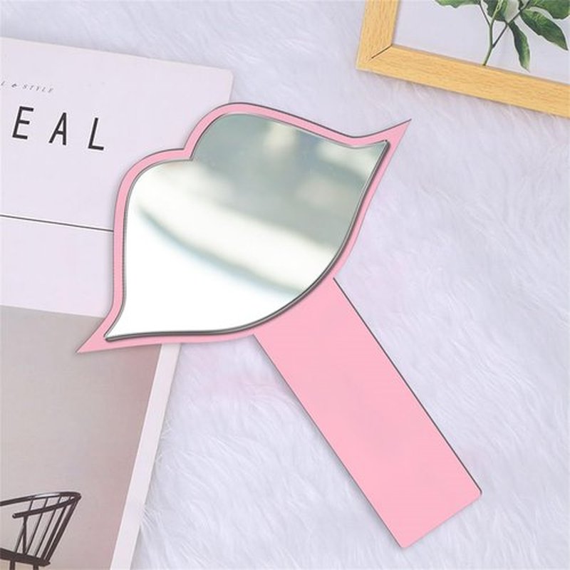 Personalized Acrylic Lip Shape Handheld Prop Mirror Custom Name Lip Filler Technician Prop for Social Media Information Beauty Room Prop Decor Salon Prop Decor Makeup Photo Prop,B3-Lip