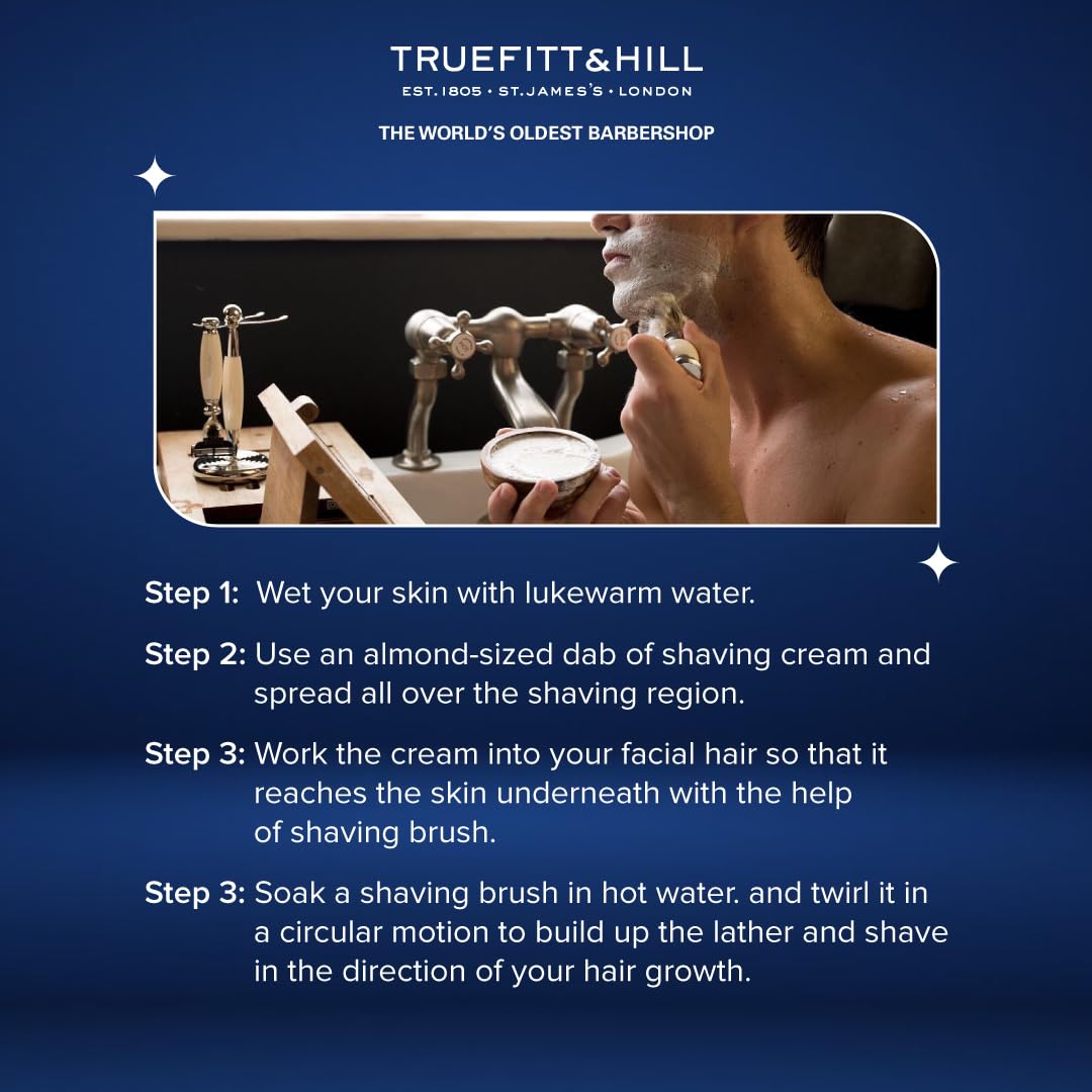 Truefitt & Hill Shaving Cream Tube - 1805 - Premium Glycerin-Based Lather, Smooth Glide, and Hydration for a Luxurious Shave - 2.65 oz