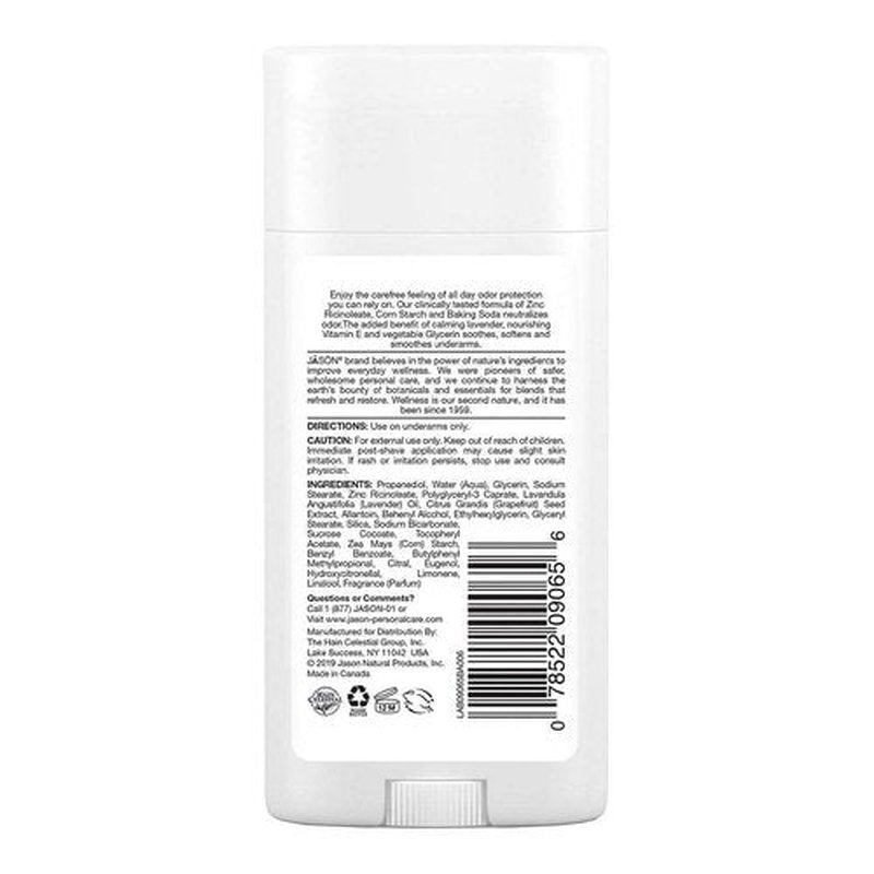 Jason Aluminum Free Deodorant Stick, Calming Lavender, 2.5 Oz (Packaging May Vary)
