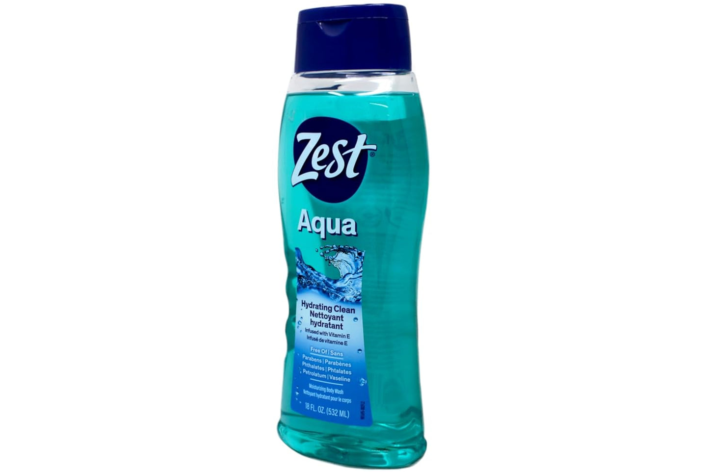 Zest Body Wash Aqua - 18 oz, Pack of 5