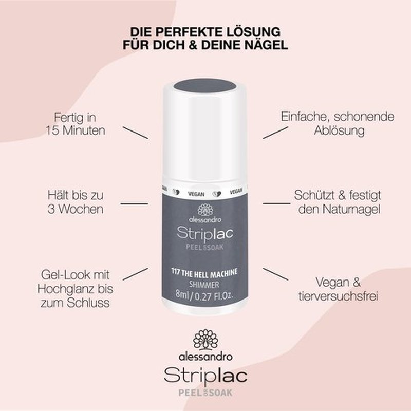 alessandro Striplac Peel or Soak Nail Polish -117 The Hell Machine for Women-0.27 oz
