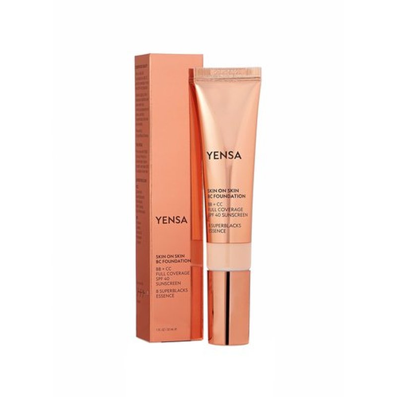 YENSA BC Foundation - Full Coverage, Skin Superfood, Hydrating Serum & SPF 40 Sunscreen (Medium Warm) 1 fl oz