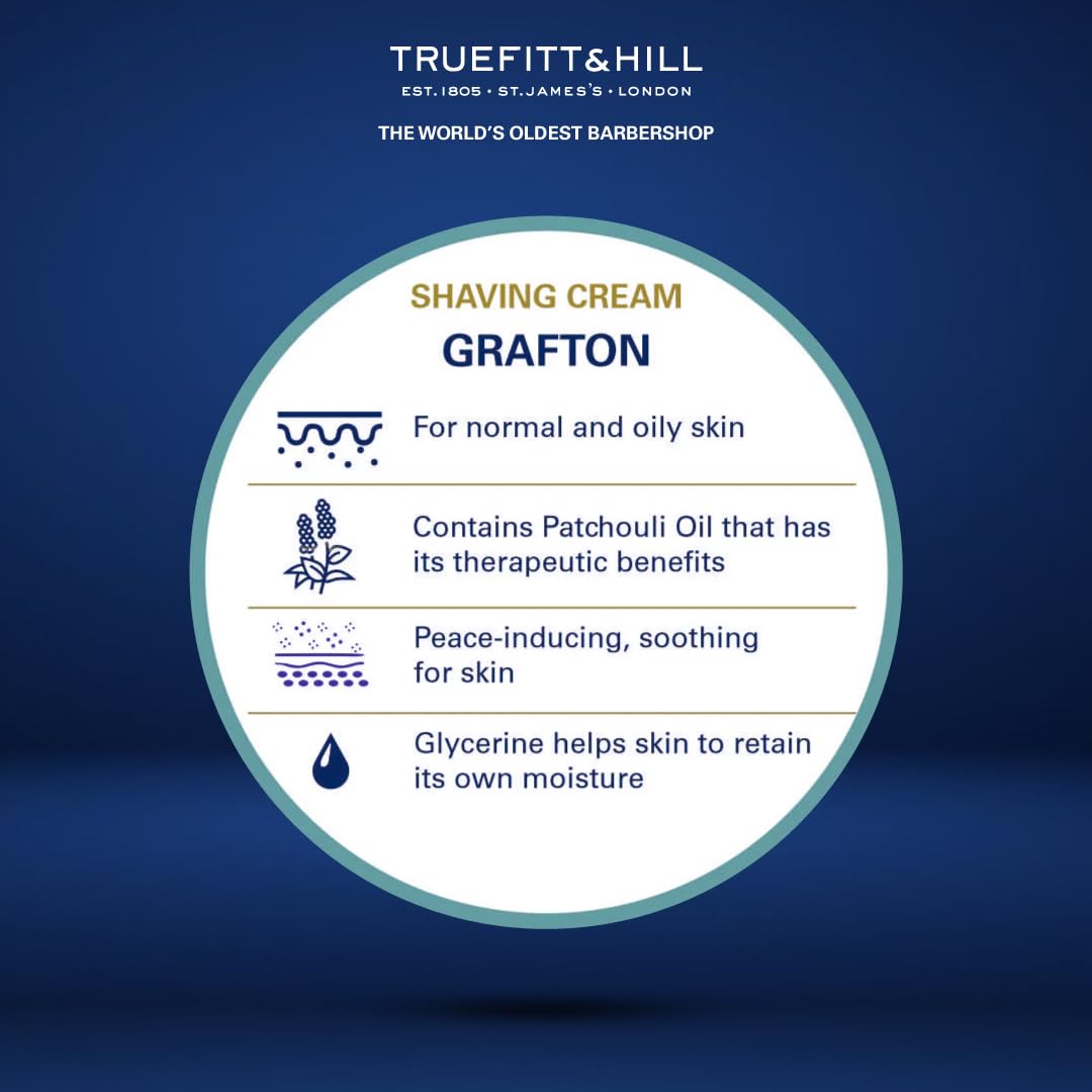 Truefitt & Hill Shaving Cream Tube - 1805 - Premium Glycerin-Based Lather, Smooth Glide, and Hydration for a Luxurious Shave - 2.65 oz
