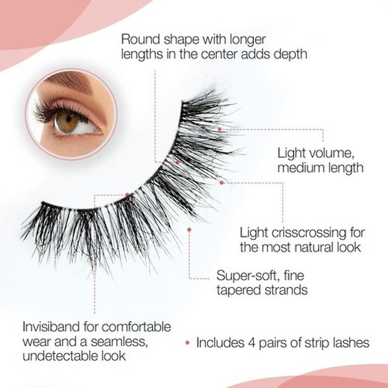 Ardell Naked Lashes 420, Soft Lighweight Fibers, Comfortable and Easy Application, 4 pairs, 2-pack