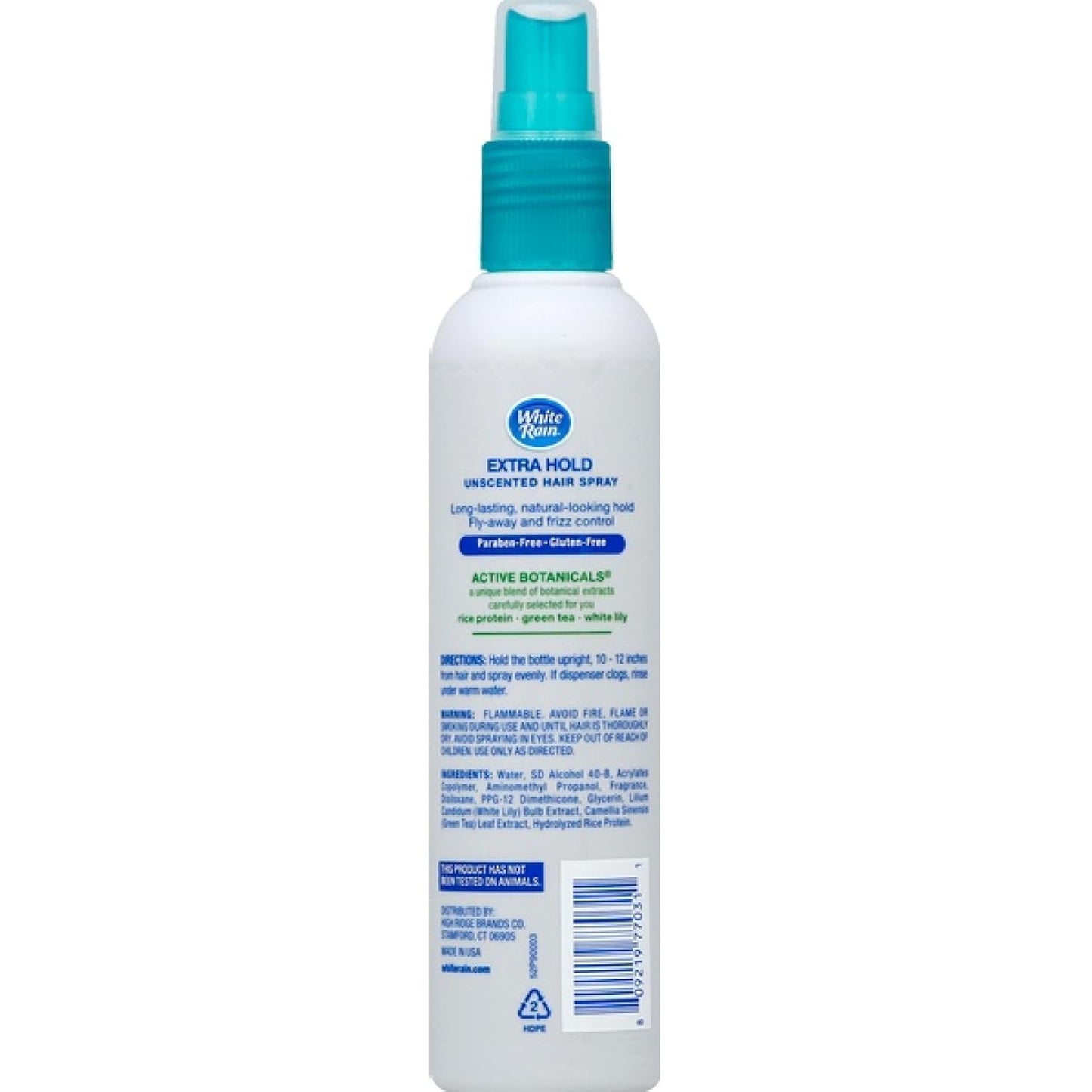 White Rain Hairspray Extra Hold Unscented, 7 oz (Pack of 8), Aerosol Hairspray for Women & Men, Humidity Resistant, Fragrance-Free, Non-Sticky, Finishing Hair Spray Extra Hold for All Hair Types