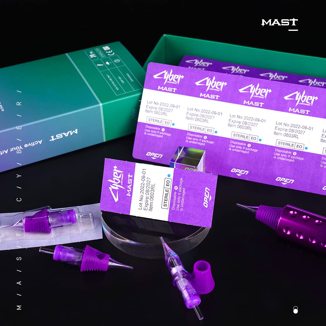 Mast Tattoo Cyber Cartridges Needles Disposable 20 Tattoo Needles Round Liner Super Bugpin 1014RL