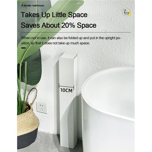 Adjustable Foldable Dust-Proof Bathtub Cover White,Waterproof Shutter Bathtub Tray & Laptop Desk 2 in 1 Fits Most Tubs,Modern Bath Tub Racks for Home (0.7Mx1.6M(2.3FTx5.25FT), 0.24in Thick)