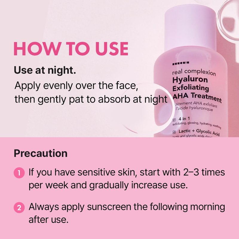 Hanskin Hyaluron Exfoliating AHA Treatment β Korean Exfoliating Toner with Glycolic & Lactic Acid for Smooth, Hydrated, Glass Skin | pH-Balanced Daily Skin Booster for Dull, Dry Skin, 5.07 fl oz