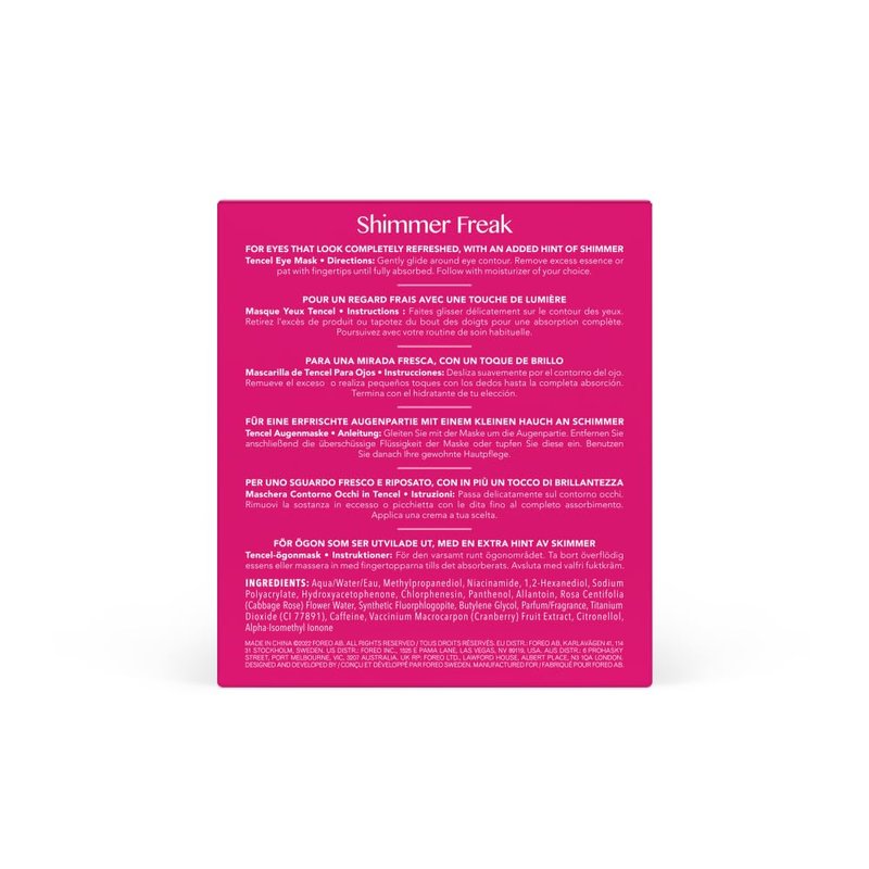 FOREO Shimmer Freak Advanced Collection 2.0 UFO-Activated Facial - Eye Contour Illuminating - Beauty & Personal Care - Rose Water - Niacinamide - All Skin Types - Wrinkles - Puffiness - 6 pcs in Pack