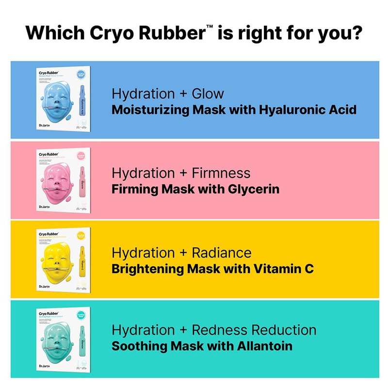 Dr.Jart+ Cryo Rubber Brightening Korean Face Mask with Niacinamide| Korean Skin Care | Travel Size, 1 Pack