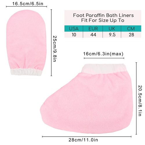 Paraffin Wax Mitts and Booties, Segbeauty Snug Elastic Opening Insulated Thick Terry Cloth Mittens for Hand and Foot, Gloves and Booties for Paraffin Warmers SPA Heated thera-py