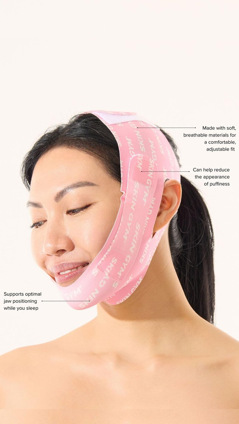 SKIN GYM Morning Shed Chin Strap for Sleeping, Adjustable Chin Strap for Overnight Wear, Soft Reusable Face Wrap for Comfort & Support During Sleep