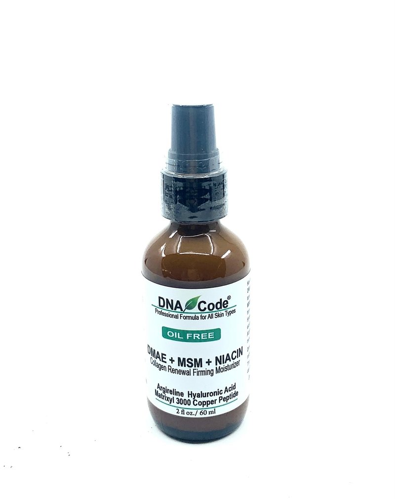 DNA CODE Skin Care OIL FREE-DMAE+MSM+NIACIN Firming Moisturizer, 100% Pure Hyaluronic Acid +Matrixyl 3000
