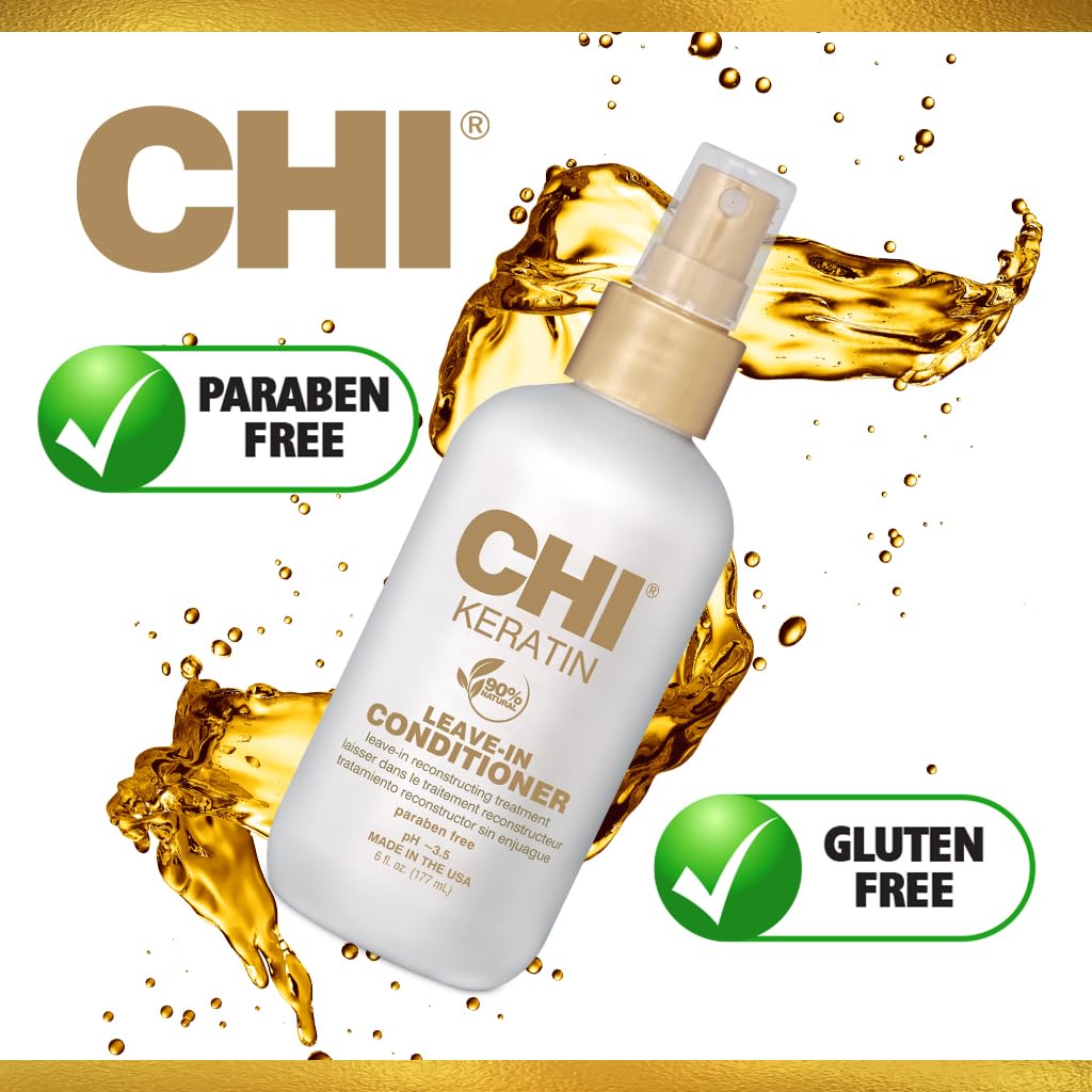 CHI Keratin Reconstructing Shampoo, Delivers Healthier Hair, Adds Shine & Helps Prevent Future Breakage, Sulfate, Paraben, & Cruelty-Free, 32 Oz