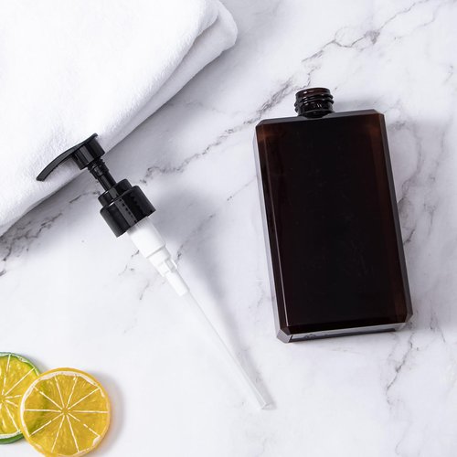 Yebeauty Pump Bottle Dispenser, 10oz 300ml Empty Plastic Shampoo Pump Bottles Shower Soap Dispenser Refillable Liquid Containers for Conditioner Body Wash, Bathroom Kitchen, 2 Pack Brown
