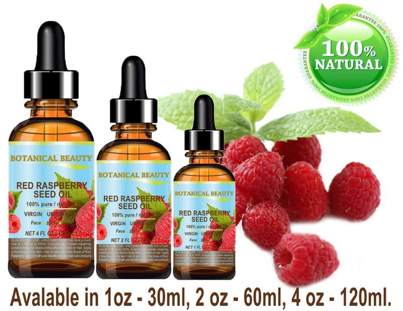 Botanical Beauty RED RASPBERRY SEED OIL 100% Pure Natural Virgin Unrefined Undiluted Cold Pressed Carrier Oil for Face, Skin, Hair, Body, Nails. Rich in Vitamin C, Vitamin E (1 Fl Oz)