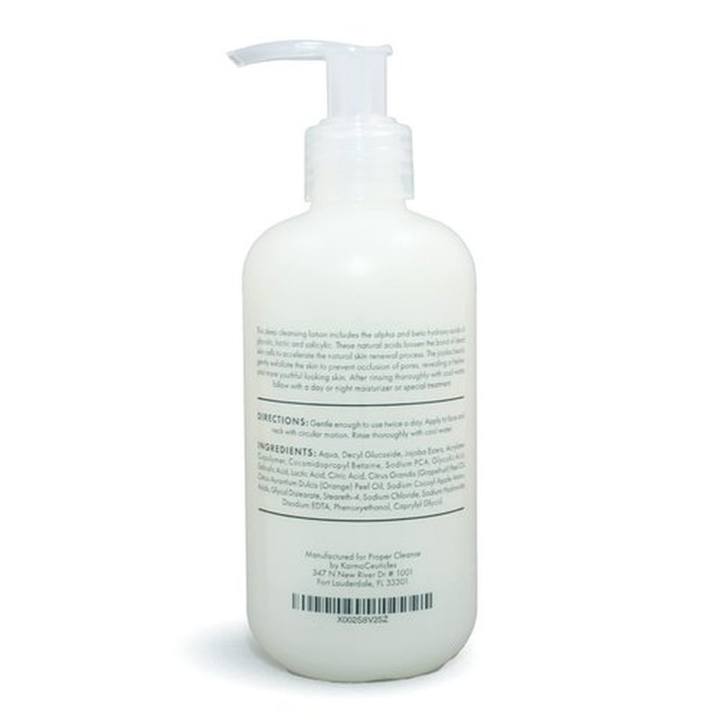 KarmaCeuticles Proper Cleanse AHA/BHA Exfoliating Cleanser with Jojoba Oil 8 oz