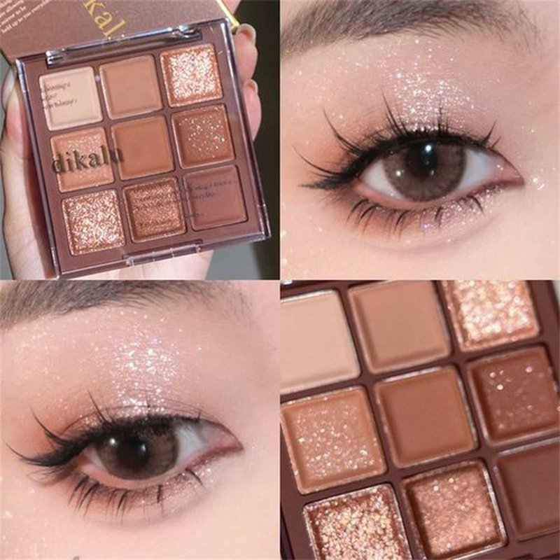 GHFCZOO Blooming Your Own Beauty Eyeshadow Palette, 9 Shades, Glitter and Matte Finishes (06#)