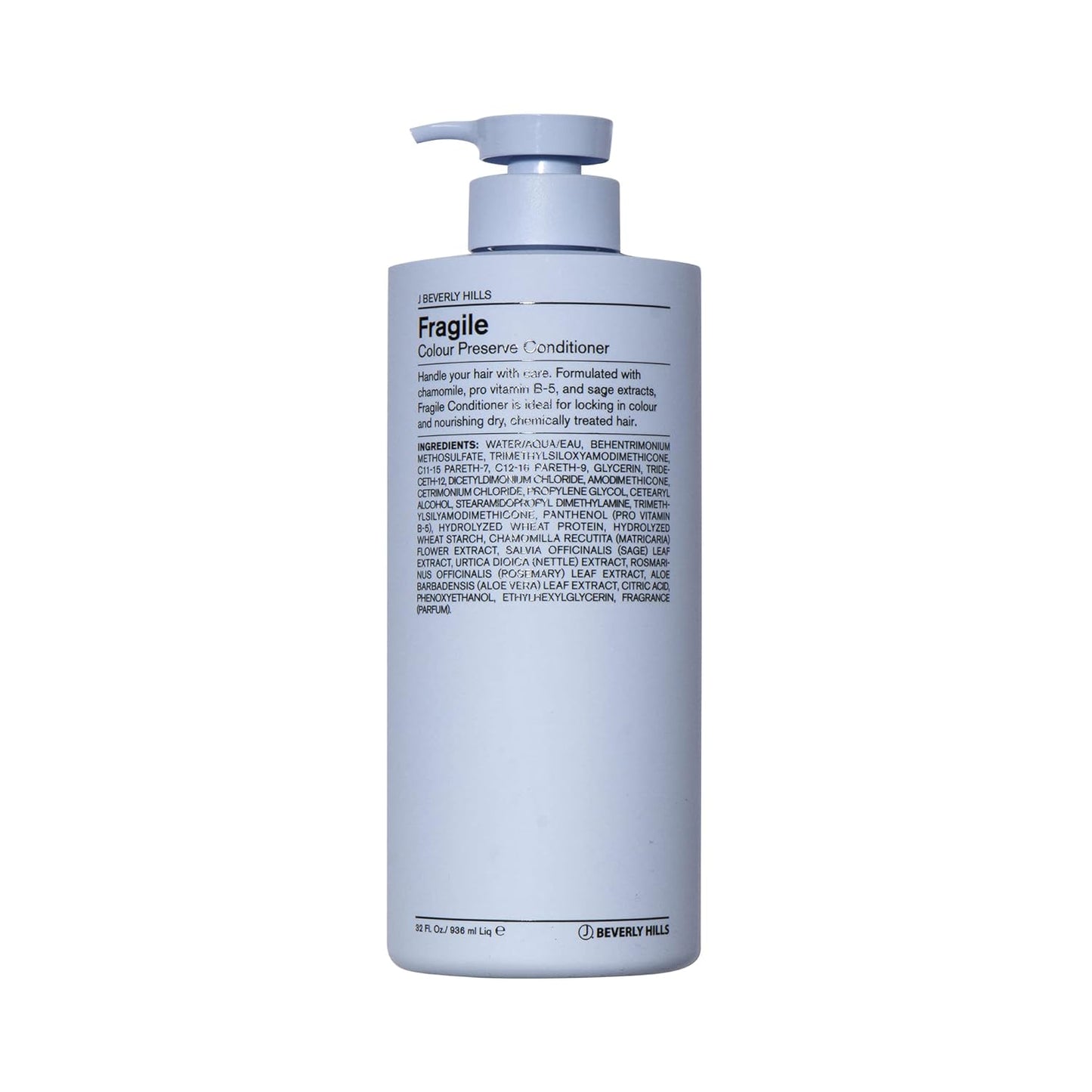 J Beverly Hills Blue Fragile Colour Preserve Conditioner with Chamomile for Split Ends, (3 Oz, 12 Oz, 32 Oz)