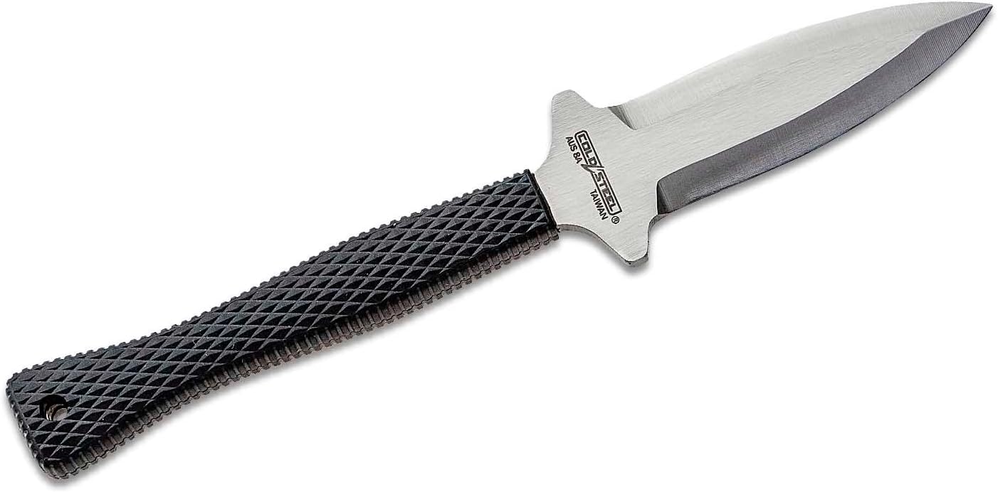 Cold Steel Hide Out 3" Durable Japanese AUS8A Stainless Steel Fixed Blade Spear Point Tactical Outdoor Neck Knife, 3-1/2" Kray-Ex Handle, Resistant Secure-Ex Sheath