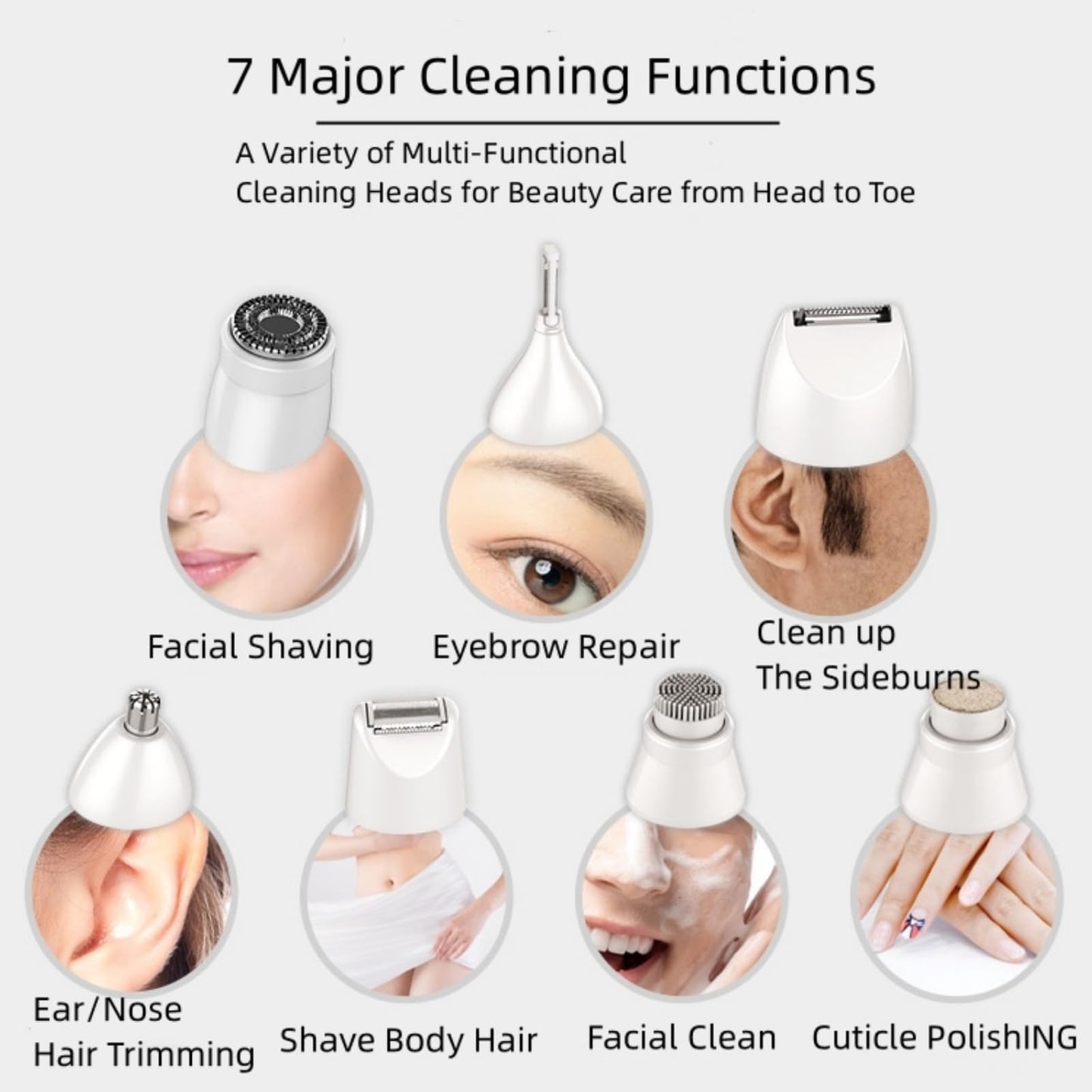 Pluxy Epil Pro 3.0 Women Face Epilator,Pluxy Epil Pro 3.0 Facial Hair Removal for Women,Pluxy Hair Removal for Face,7-in-1 Painless Body Shaver,Suitable for Face, Body, Legs, Underarm