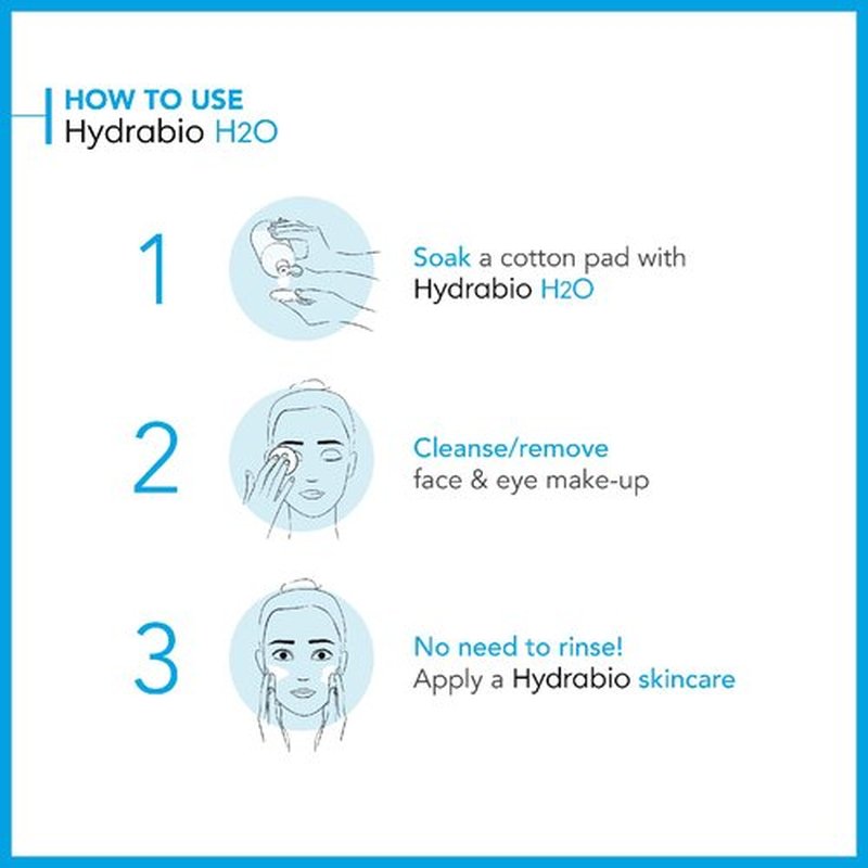Bioderma - Hydrabio H2O - Micellar Water - Cleansing and Make-Up Removing - for Dehydrated Sensitive Skin , 8.45 Fl Oz (Pack of 1)