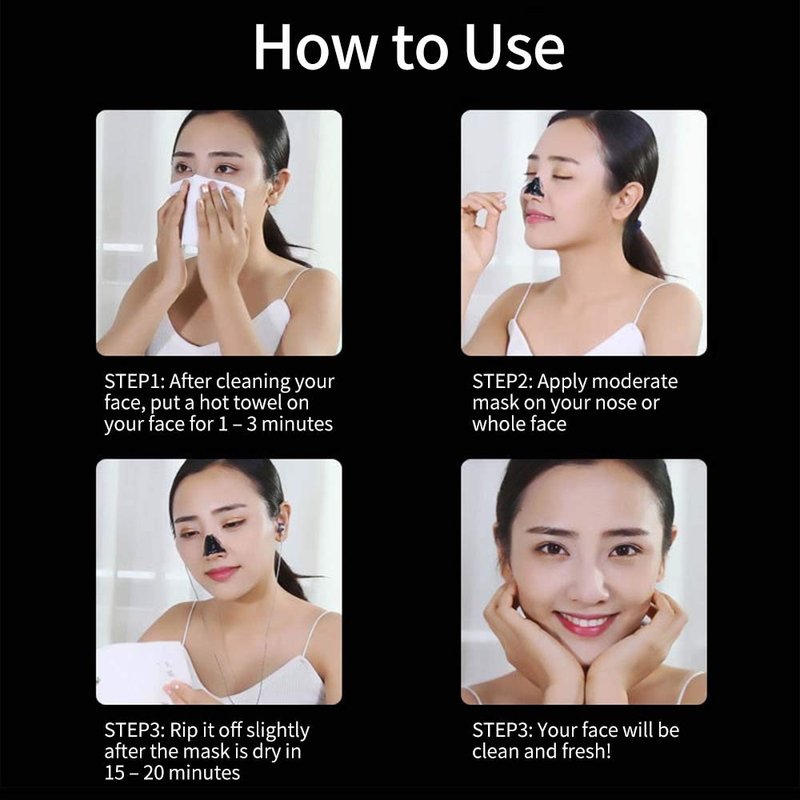 MIESCHER Blackhead Removal Mask, Peel Off Facial Black Mask, Purifying Bamboo Charcoal Nose Facial, Removes Blackheads, Deep Pore Cleansing, Skin Cleansing for All Skin Types of Men & Women