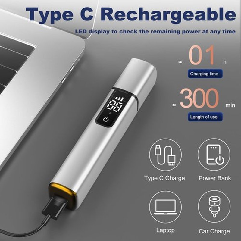 Ear and Nose Hair Trimmer for Men Women–2024 Nose Hair Trimmer Clipper Pro-15,000 RPM Motor with 3 Speed and LED Display, Hair Trimmer Set with Dual Edge Blades, IPX7 Waterproof, Type C Rechargeable
