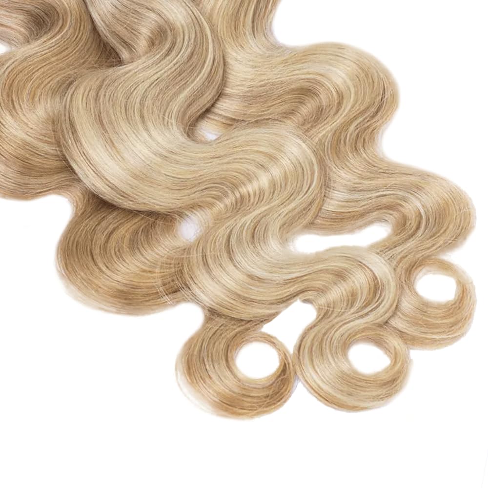 Honey Blonde Body Wave Bundles Human Hair P27/613 Bundles 8 10 12 Inch Two Tone Blonde Bundles Human Hair Brazilian Remy Hair for Black Women