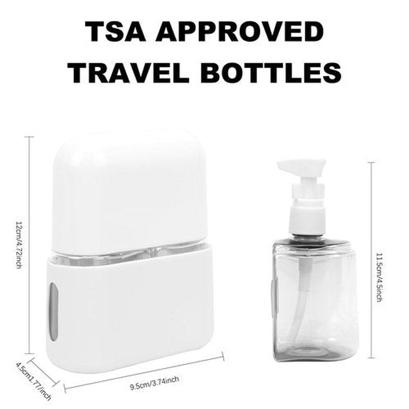 Skycase Travel Bottles, Travel Size Toiletries - Leak Proof Refillable Tsa Approved Travel Bottles, 2 in 1 Travel Containers with Labels Airplane Accessories Kits for Lotion Liquid (Grey)