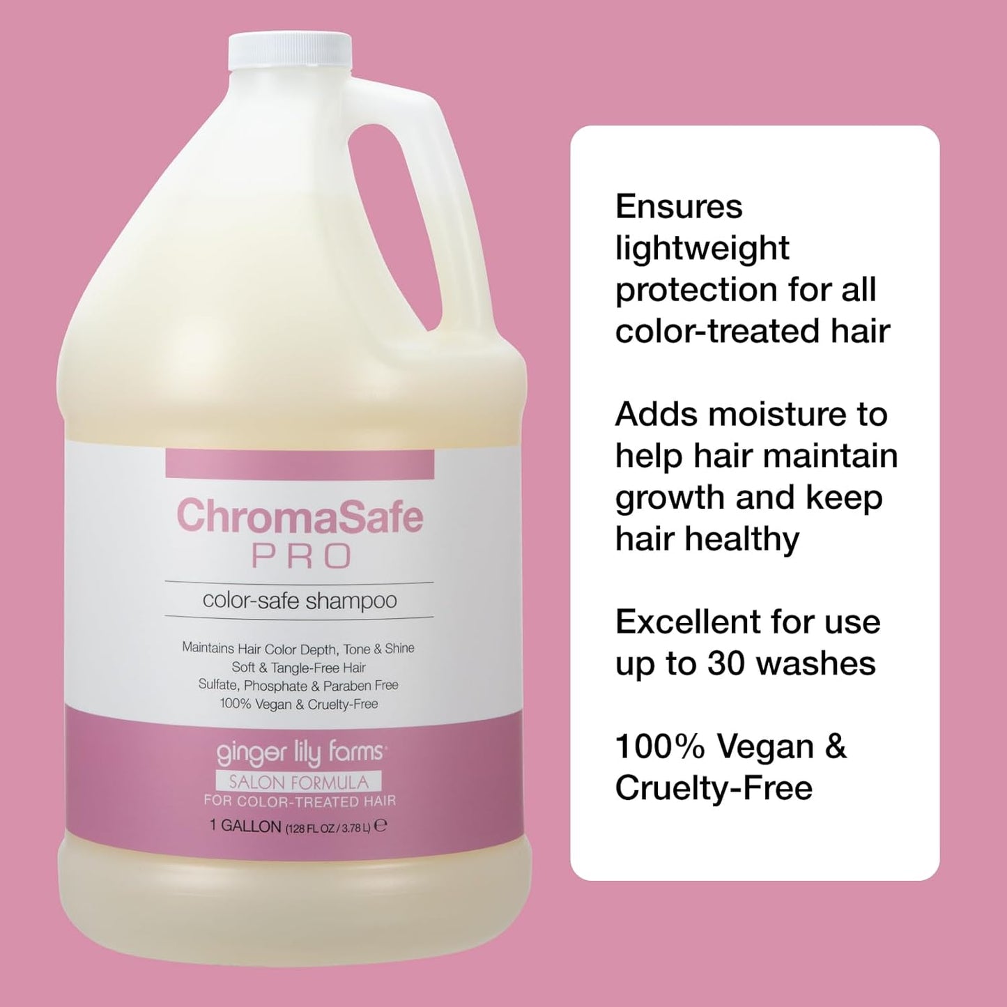 ChromaSafe Color-Safe Shampoo for Color-Treated Hair - 100% Vegan, 1 Gallon Refill