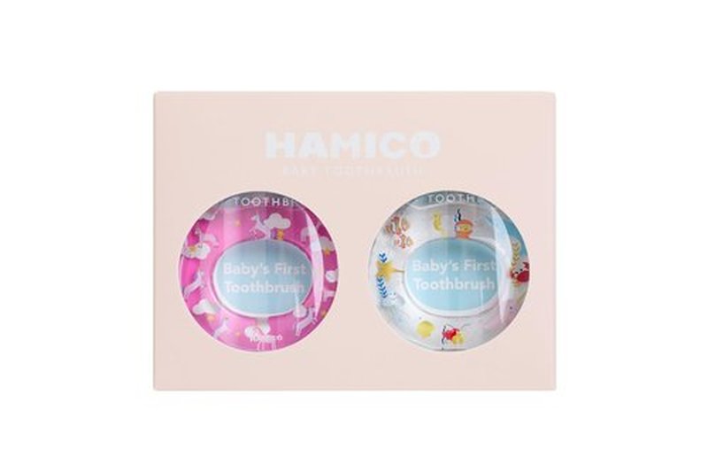 HAMICO Baby Toothbrush Gift Set Gentle, Extra- Soft Bristles for Baby’s First Toothbrush | Easy Grasp-No Overreach Infant Toothbrush | BPA Free | 2-Pack: Unicorns & Sea Animals