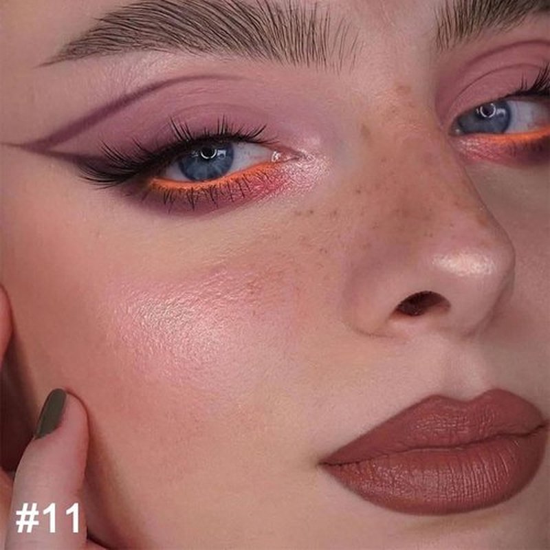 2 in 1 Brown Matte Lip Liner & Lipstick Combination, DNM Metallic Dual Ended Lipstick, Lip Liner, Lip Gloss, 24 Hour all Day Long-Lasting Waterproof Lipliners Pencil for Women Lip Makeup Gift Set 11#