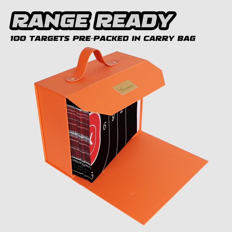Highwild Shooting Range Silhouette Paper Target - 23X35 Inches - Suitable for Handguns, Rifles, Airguns, BB Guns (100 Pack, White & Black)