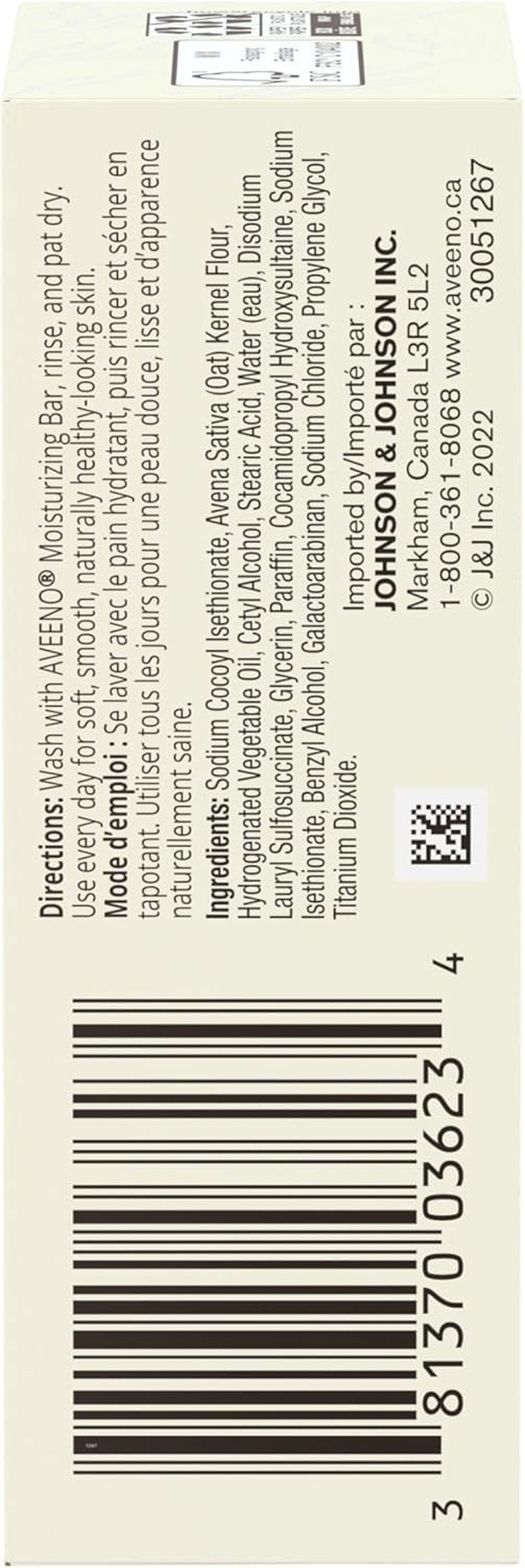 Aveeno Moisturizing Bar with Natural Colloidal Oatmeal for Dry Skin, Fragrance Free, 3.5 Oz (2 Pack)
