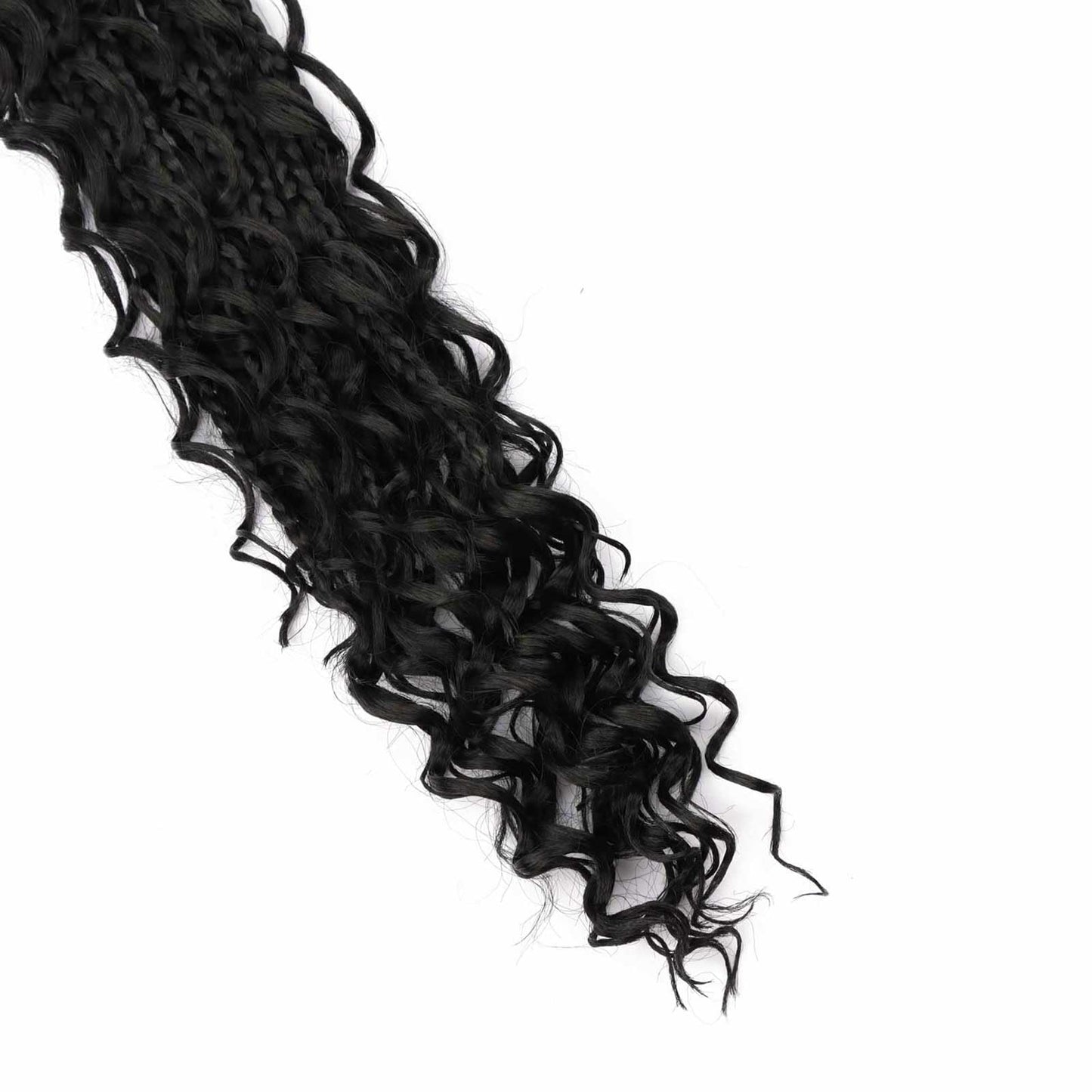 8 Packs Goddess Box Braids Crochet Hair 20 Inch Crochet Braid Hair with Curly Ends Boho Braids Bohemian Crochet Braid Hair for Women (1B, 20 inch 8 pack)