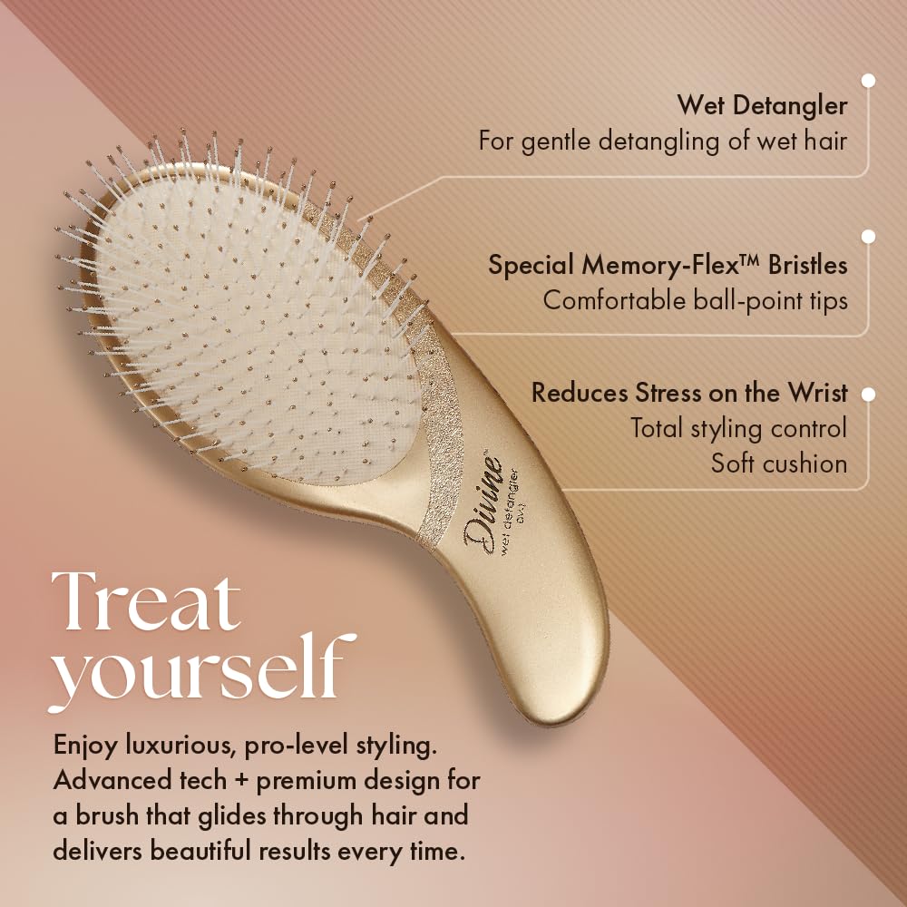 Olivia Garden Divine Revolutionary Hair Brush - Ergonomic Design, Gentle on Hair & Scalp